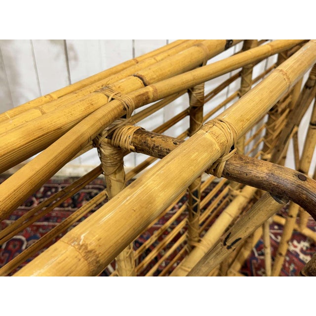 Vintage Rattan and Bamboo Daybed, 1960s For Sale - Image 13 of 17