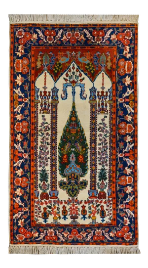 Vintage Indian Bakhtiari Style Prayer Rug