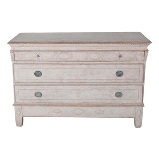 Antique Danish Painted Chest of Drawers in Antique White, Early 19th Century For Sale