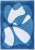 Mid-Century Modern Shapes, Handmade Cyanotype on Watercolor Paper in White and Blue Print, 2024 For Sale