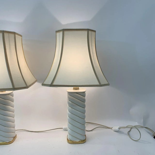 Ceramic Swirl Table Lamps, Italy, 1970s, Set of 2 For Sale - Image 3 of 11