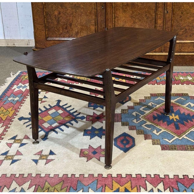 English Coffee Table in Mahogany and Beech, 1970s For Sale - Image 6 of 9