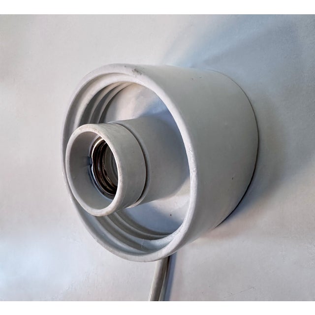 Mid-Century Modern Strawberry Porcelain & Opaline Glass Wall Lamp by Wilhelm Wagenfeld for Lidner, Germany, 1950s For Sale - Image 3 of 16