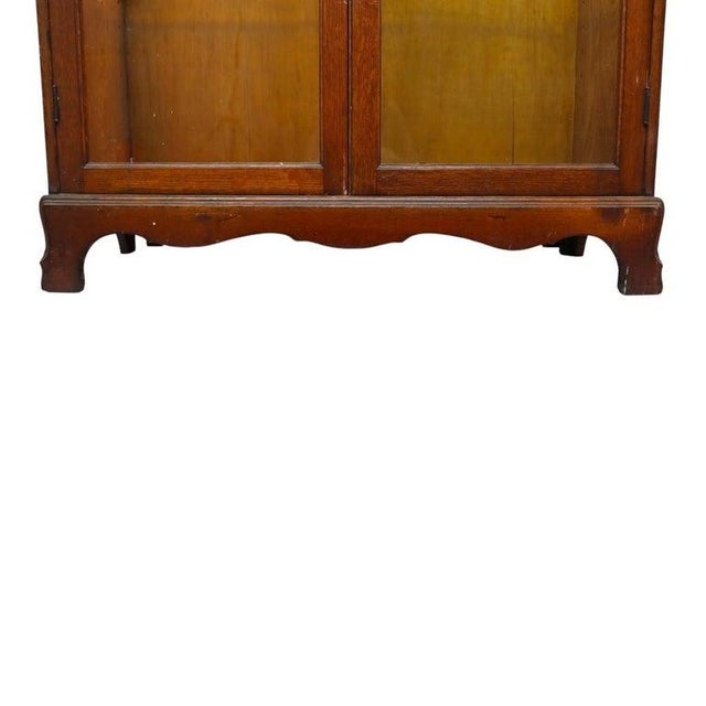 Victorian Rj Horner Carved Oak 2-Door Bookcase Unsigned C1920 For Sale - Image 3 of 14