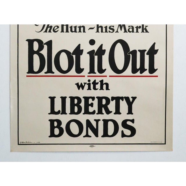 American 1917 Original u.s. Wwi Poster - the Hun, His Mark Blot It Out With Liberty Bonds For Sale - Image 3 of 4