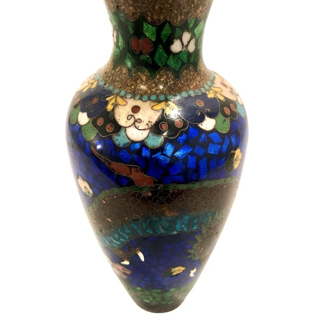 Late 19th-Century Japanese Cloisonné Dragon Cabinet Vase For Sale - Image 11 of 14