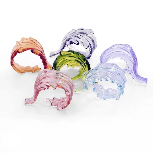 Colored Leaves Napkin Rings from Casarialto, Set of 6 For Sale - Image 6 of 6