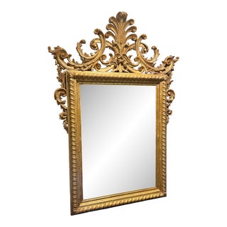 Late 20th Century Hand-Carved Ornate Gold Mirror For Sale