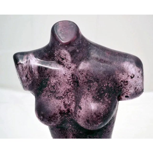 - Woman bust sculpture in ‘acidato’ alessadrite glass - Made by Murano master Loredano Rosin - Unique 1960s piece marked...