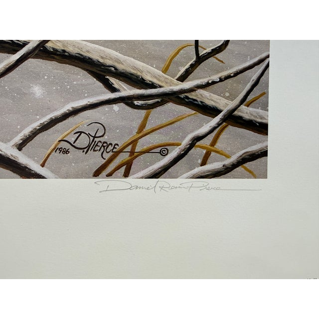 Realism 1980s Daniel Pierce Ltd. Ed. Print Signed & Numbered 'Silent Owl" Snowy Owl Rare HTF For Sale - Image 3 of 5
