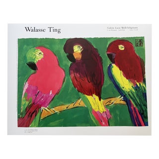 Walasse Ting, 3 Perroquets, 1989, Paper For Sale