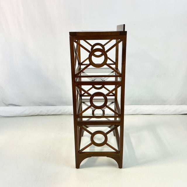 1980s Vintage Hollywood Regency Contemporary Target Design Etagere Display Case, After McGuire For Sale - Image 11 of 16