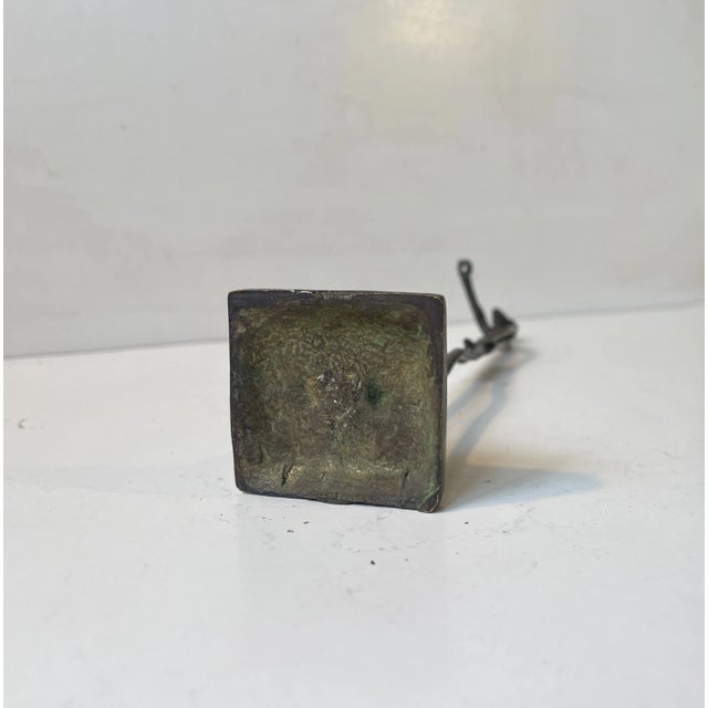 Metal Tall African Bronze Sculpture, 1970s For Sale - Image 7 of 8