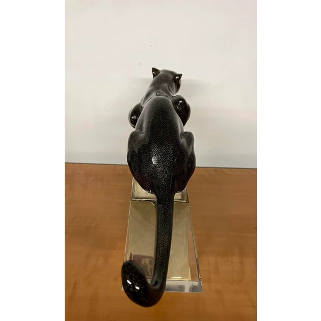 1970s Vintage 1970s Italian Panther on Lucite Stand For Sale - Image 5 of 9
