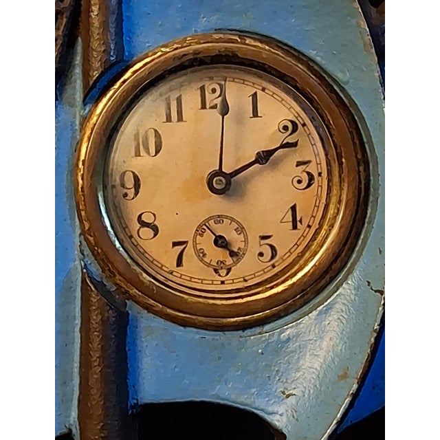 Antique Cast Iron Ship Mantel Clock Connecticut Foundry Waterbury Movement 1920s For Sale - Image 11 of 18