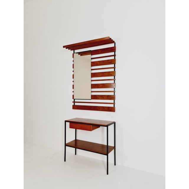 Mid-Century Modern German Wall Coat Rack with Mirror, 1960s For Sale - Image 11 of 11
