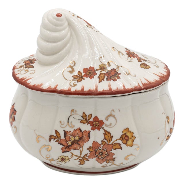 Vintage Porcelain Candy Dish by Albert Laurent for Couleuvre, 1940s For Sale
