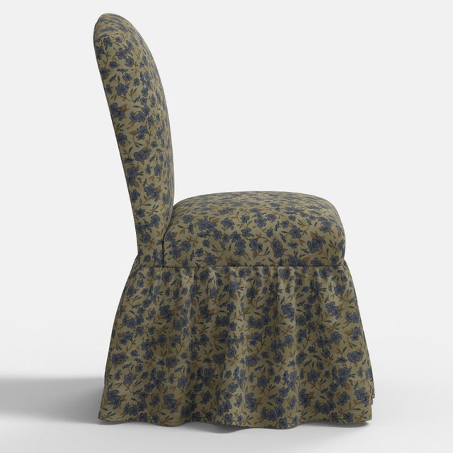 Not Yet Made - Made To Order Stoffer Home x Cloth & Company Thelma Ruffle Camel Back Dining Chair in Dogwood Floral Sage For Sale - Image 5 of 8