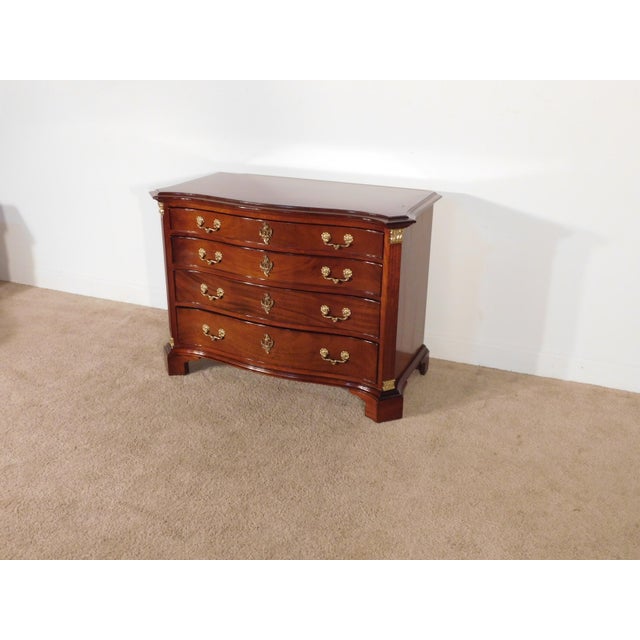 Ca. 1990s Craftique Furniture Mahogany 4 Drawer Fancy Chippendale Chest Dresser with its Original Dark Finish. This...
