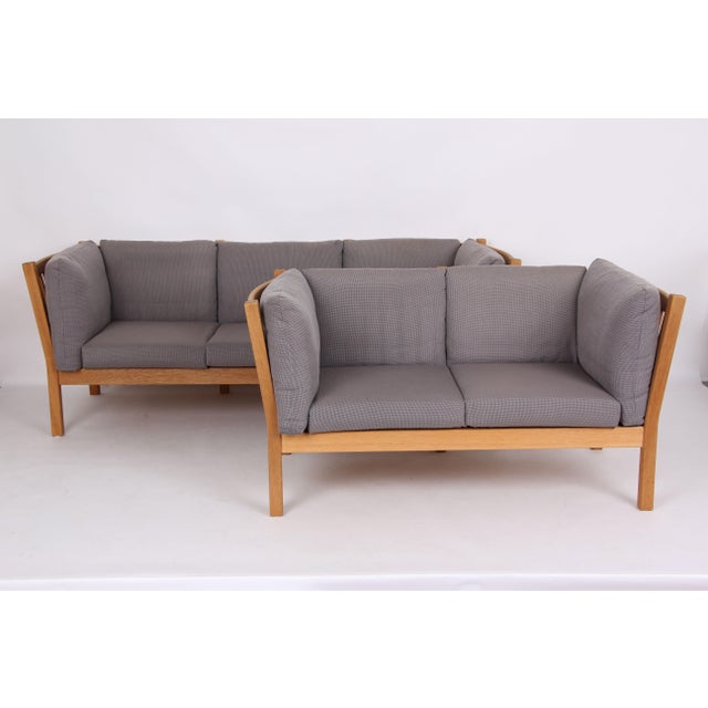 Danish Sofas in Oak by Andreas Hansen, 1970s, Set of 2 For Sale - Image 12 of 12