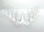American 1950s Vintage Mid-Century 8 Footed Juice Glasses, Criss-Cross X Fishnet Cuts For Sale - Image 3 of 7