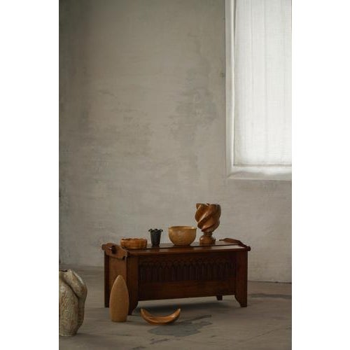 Mid 20th Century Danish Modern Oak Chest with Decorative Relief Carving, 1950s For Sale - Image 13 of 18