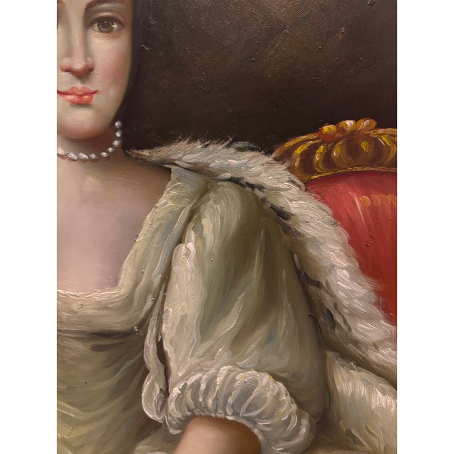 Celadon 1970s Unframed 20 X 24 Romantic European Style Oil Portrait of Woman – Classical Salon Style For Sale - Image 8 of 13