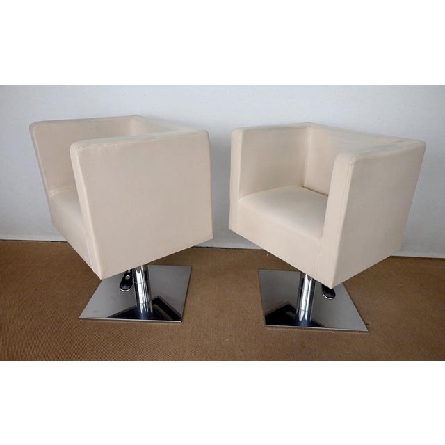 Set of 20th Century Swivel Armchairs in Faux Leather from Palladium For Sale - Image 3 of 18