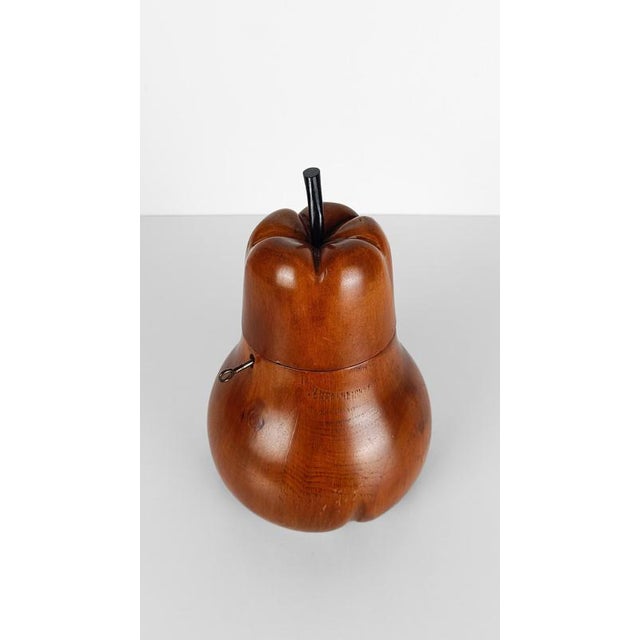 Wood Mid-Century Fruitwood Pear Tea Caddy, 1930s For Sale - Image 7 of 18