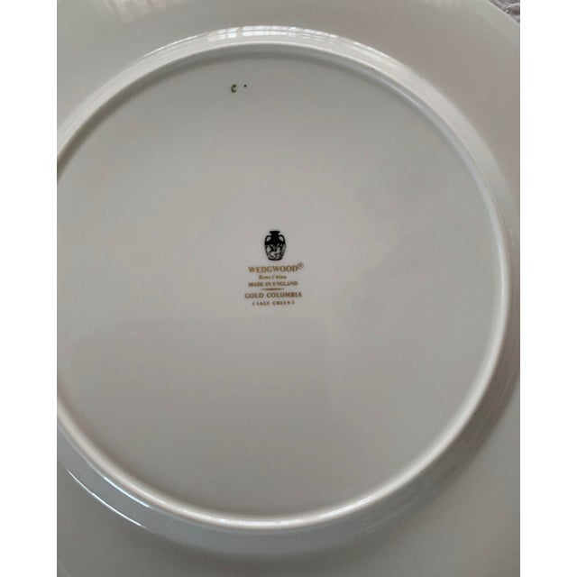 Ceramic 1990s Wedgwood New Gold Columbia Sage Green Service for 12, Plus 6 Rim Soup Bowls R4409 - 66pc For Sale - Image 7 of 10