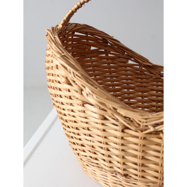 Vintage Wicker Gathering Basket For Sale - Image 11 of 11