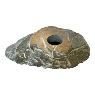 Ikebana Stone Vase With Kenzan For Sale