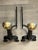 American Pair of Vintage Cast Iron Andirons With Brass Colored Balls For Sale - Image 3 of 8