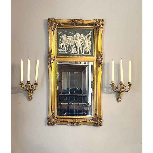 1930s Italian Giltwood Neo-Classical Trumeau Mirror After Enrico Braga For Sale - Image 14 of 14