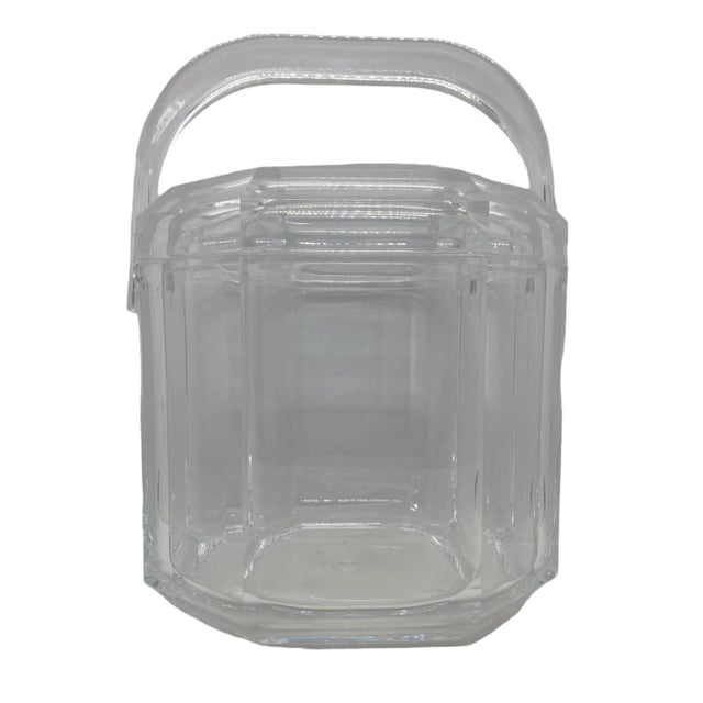 Mid Century Modern Lucite Octagon Shape Ice Bucket For Sale - Image 12 of 12