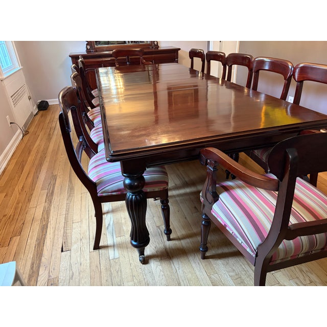 Reproduction Solid Mahogany Victorian 12 Seat Dining Set For Sale - Image 4 of 11