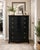Stunning vintage highboy, fully refinished in satin black with brushed gold ring pulls. Serpentine front and scalloped...