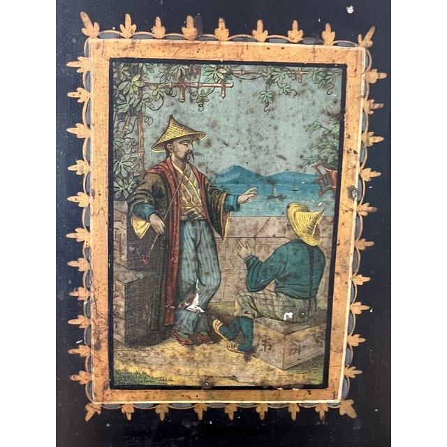 Chinoiserie Antique Chinoiserie Large Size Toleware Tea Container For Sale - Image 3 of 12