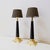 Brass Table Lamps with Black Marble Column, Set of 2 For Sale - Image 3 of 11