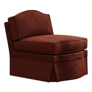 Cinnamon Velvet Felix Slipper Chair by Ceraudo For Sale