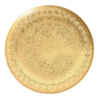 Tiffany Studios New York Bronze Doré Plate With Greek Key Design For Sale