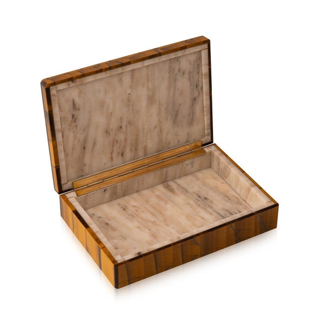 Vintage Tigers Eye Stone Box, 1960 For Sale - Image 6 of 11