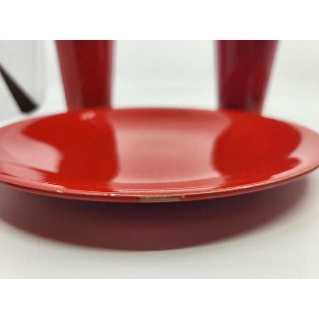 Red Ceramic Set by Robert Picault for Vallauris, France, 1950, Set of 4 For Sale - Image 17 of 18