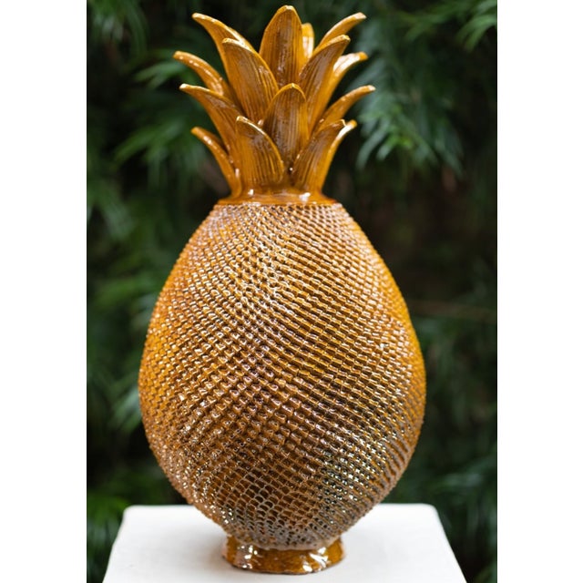 Mexican Mexican Glazed Clay Pineapple For Sale - Image 3 of 6