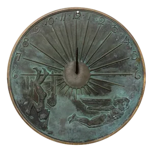 Swedish Grace Sundial in Patinated Bronze by Ulla Fogelklou-Skogh, 1930s