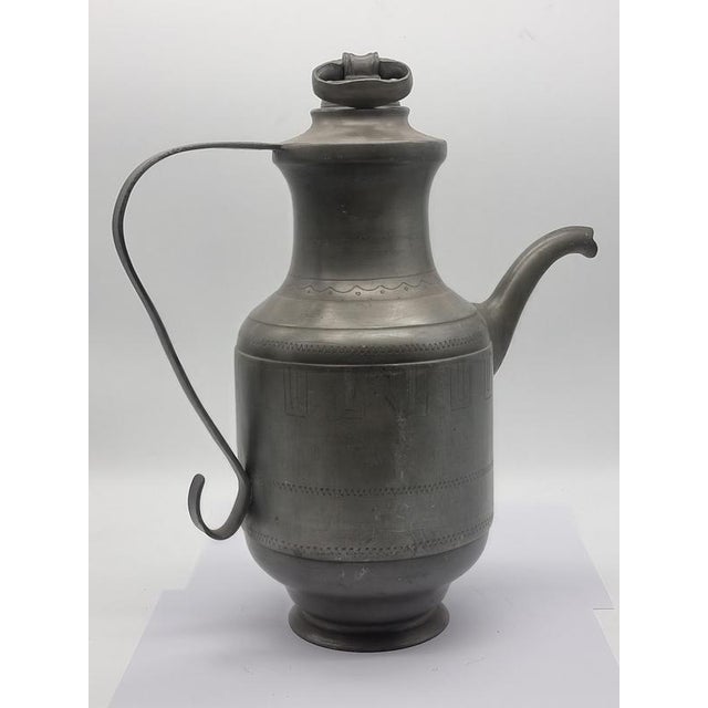Art Nouveau Tin and Pewter Jug For Sale - Image 9 of 16
