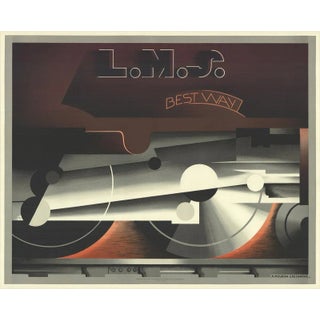 1985 A.M. Cassandre 'L.M.S Best way' Vintage Gray, Orange, White France Lithograph For Sale