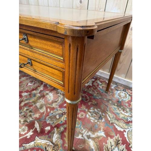 Wood Large Louis XVI Style Flat Desk For Sale - Image 7 of 13