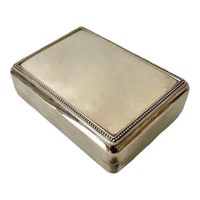 Silver Plate Box with Blue Interior | Chairish