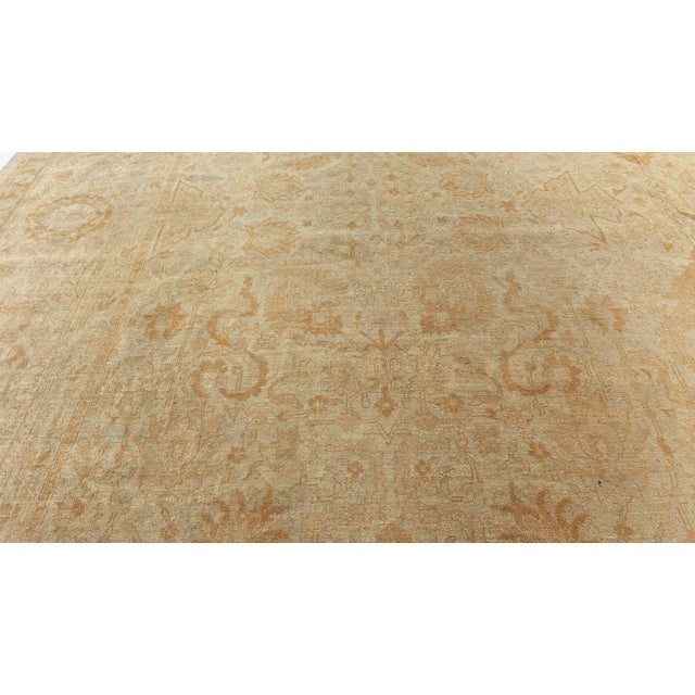 Beige 19th Century Indian Amritsar Beige, Camel and Caramel Handwoven Wool Rug For Sale - Image 8 of 9